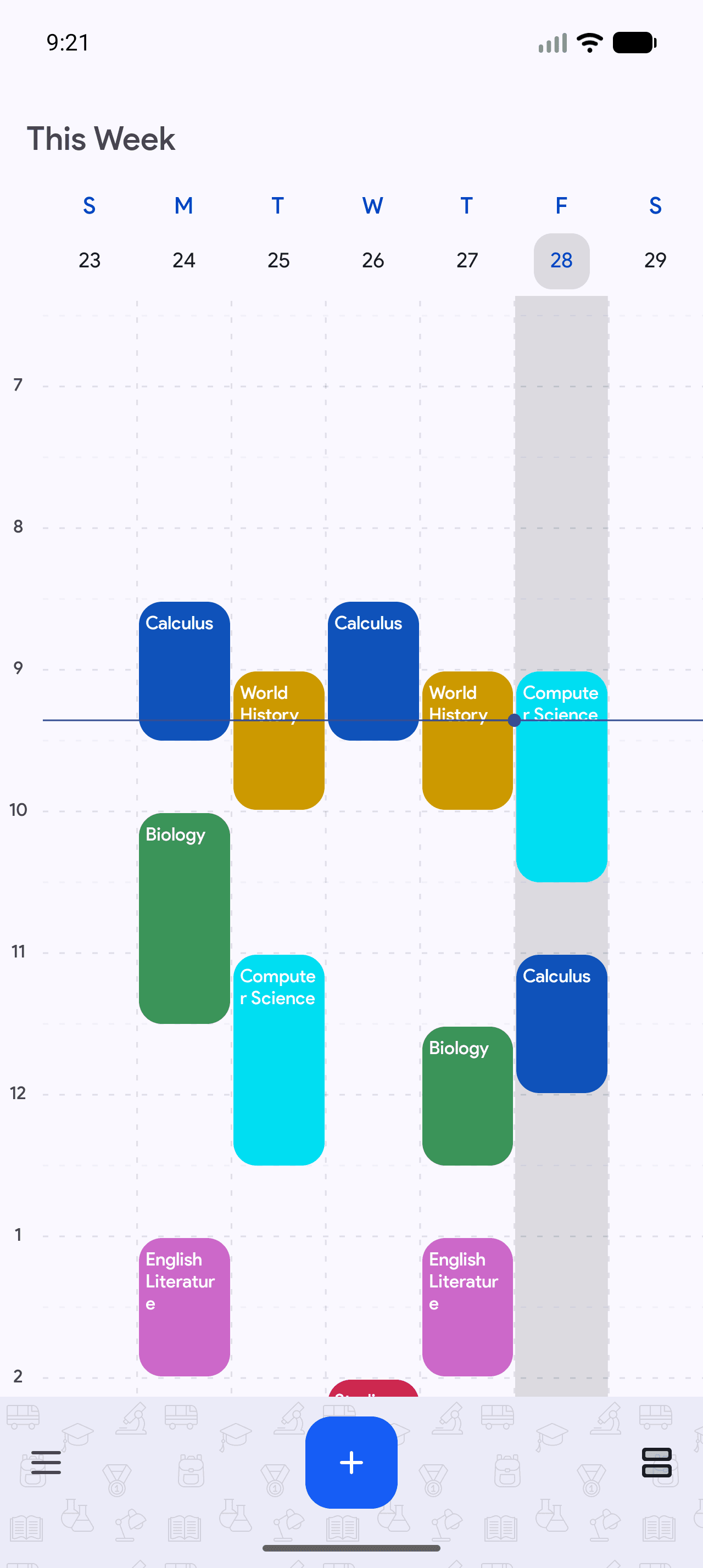 The School Planner timetable on Android