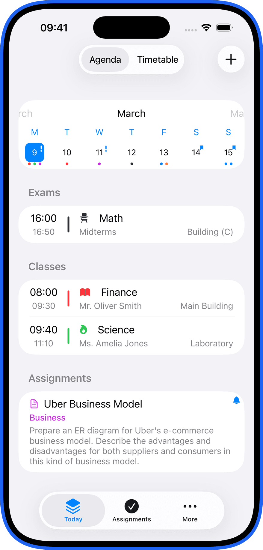 Agenda Screen