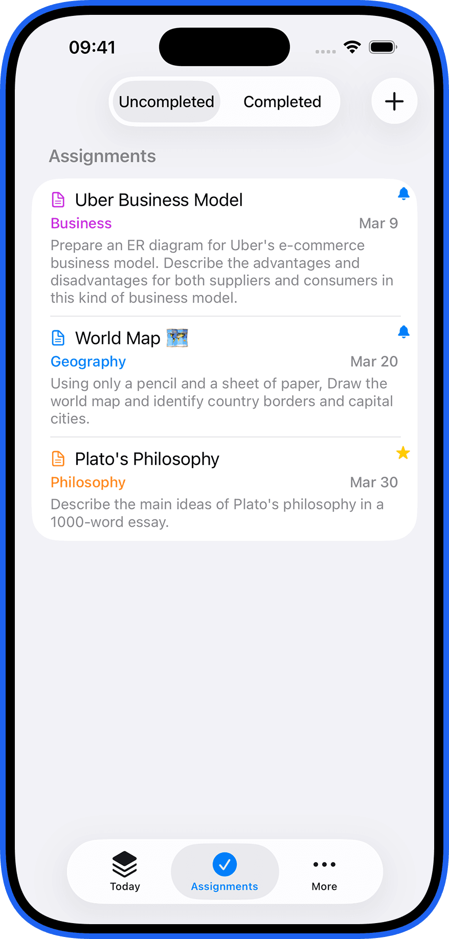 Assignments Screen