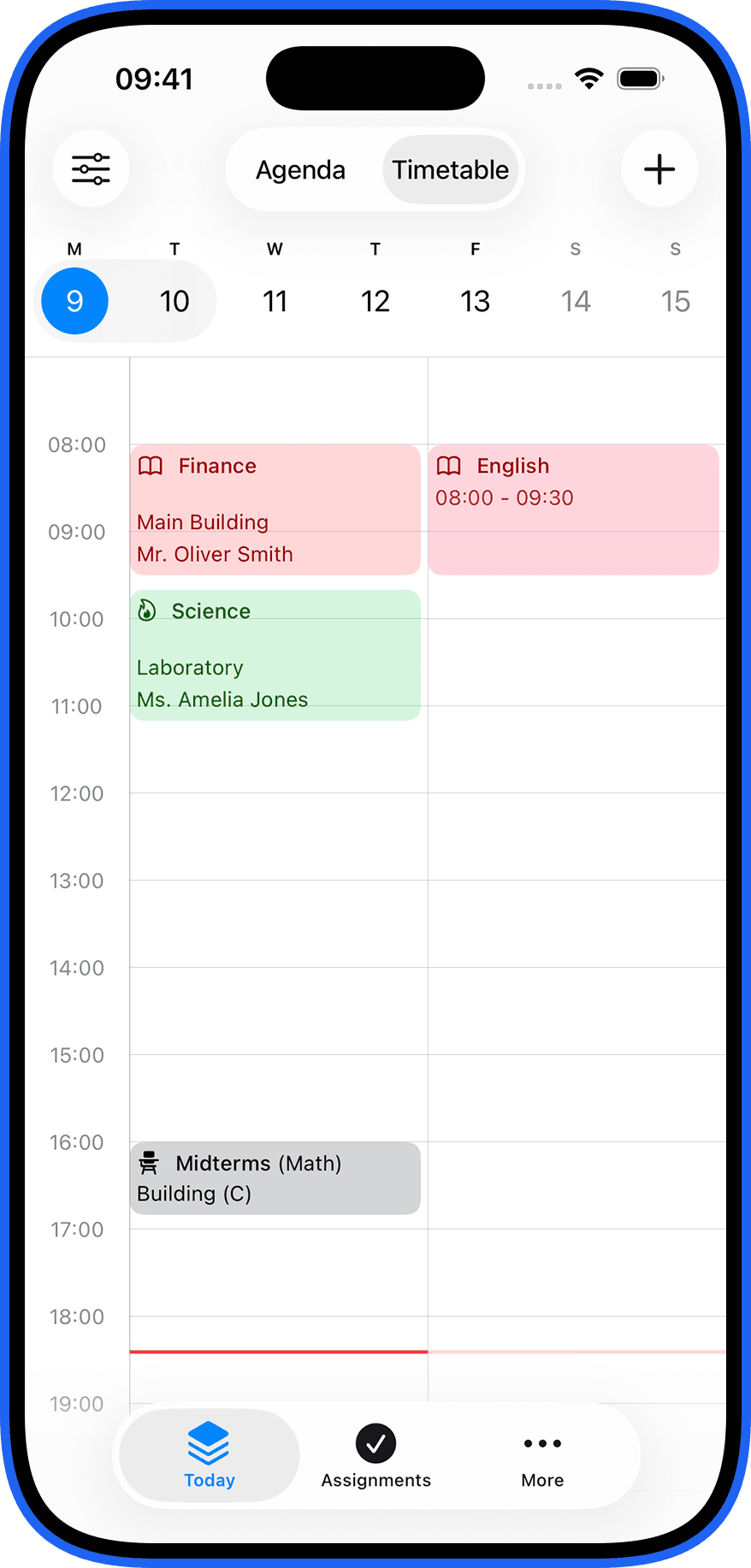 Timetable Screen